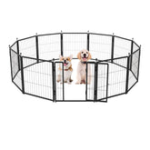 PETREEK Dog Playpen assembled 24-inch panels provide secure indoor or outdoor play area.