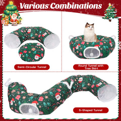 Petrendy cat tunnel middle cushion provides cozy rest during holiday play