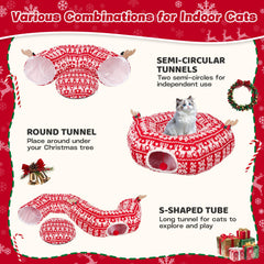Petrendy cat tunnel short plush surface soft comfort for lounging