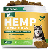 Petrivium Hemp Calming Chews bottle shown for storm-related calm and comfort.