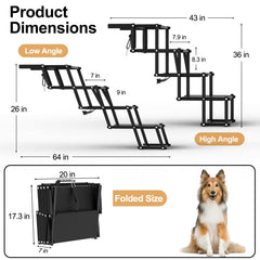 PetRuna dog stairs non-slip surface helps pets climb safely on slick surfaces.