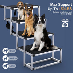 PetRuna dog stairs with wide steps offering stability for larger dogs