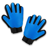 Pets First grooming glove closeup bristles lifting loose fur for easy deshedding