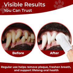 Pets & Pupps dental wipes highlight green tea polyphenols for fresher breath.