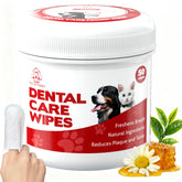 Pets & Pupps dog teeth wipes pack closeup for easy on-the-go dental care.