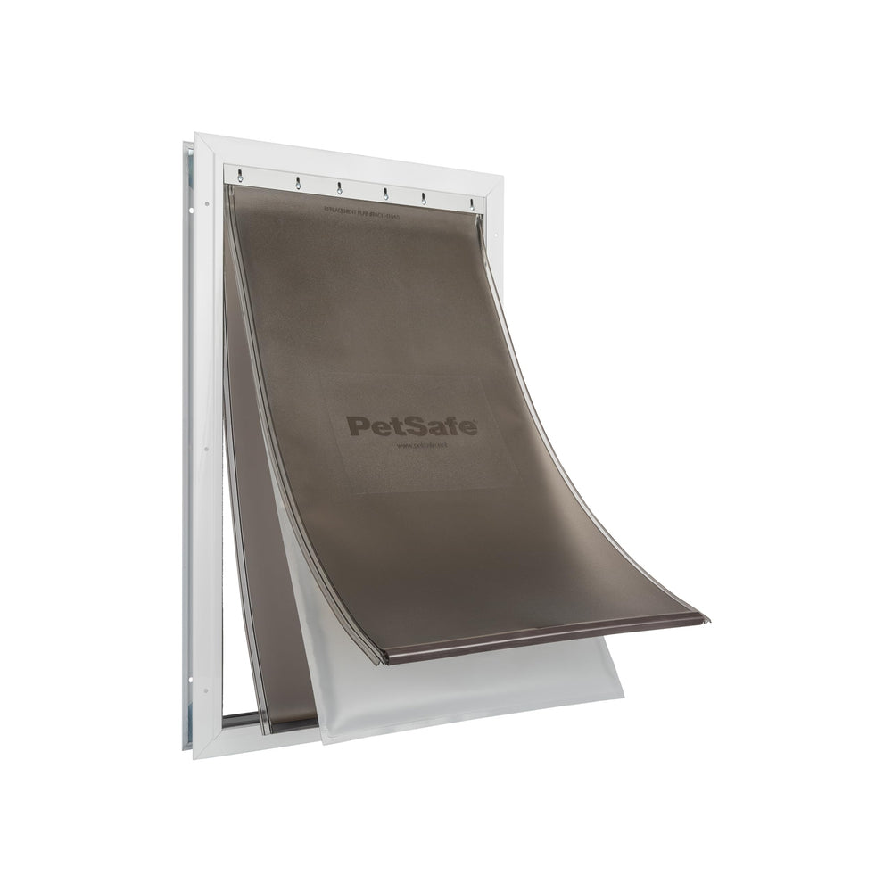 PetSafe Extreme Weather Aluminum Door front view with triple-flap barrier for energy efficiency.