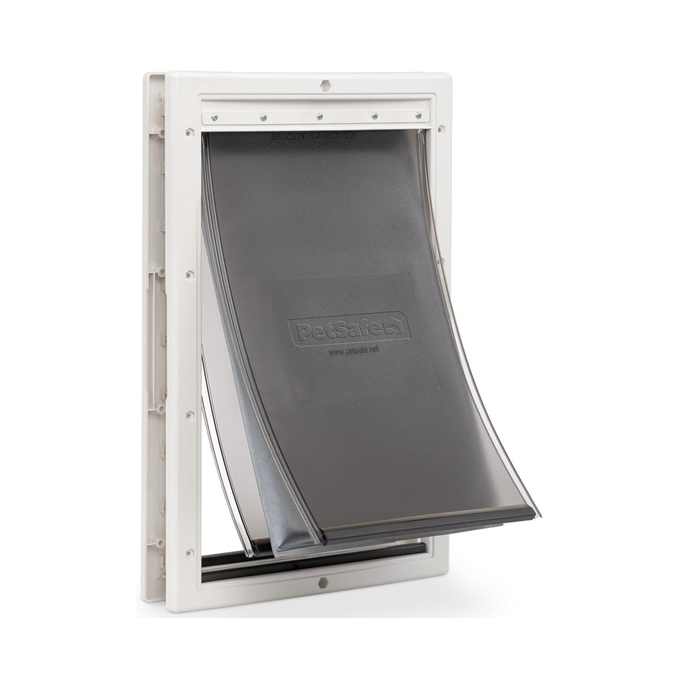 Petsafe Extreme Weather Door front view shows insulated triple-flap system for energy efficiency