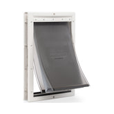 Petsafe Extreme Weather Door front view shows insulated triple-flap system for energy efficiency