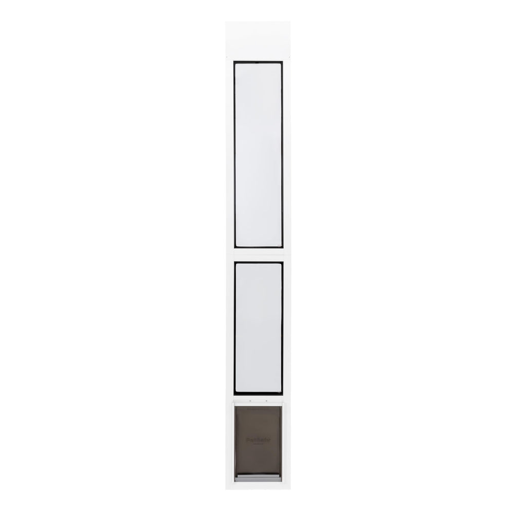 PetSafe Extreme Weather door panel mounted in a sliding door enables easy pet access.