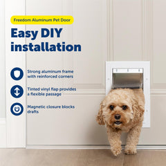 PetSafe Freedom aluminum door small white tinted flap offering privacy and reduced drafts