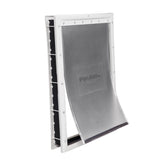 PetSafe plastic pet door frame closeup shows durable rust-free construction.