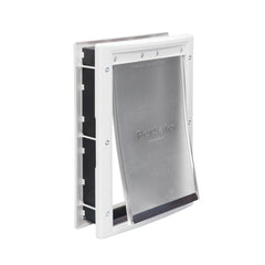 PetSafe Plastic Pet Door installation in a doorway enables easy, pet-friendly access.
