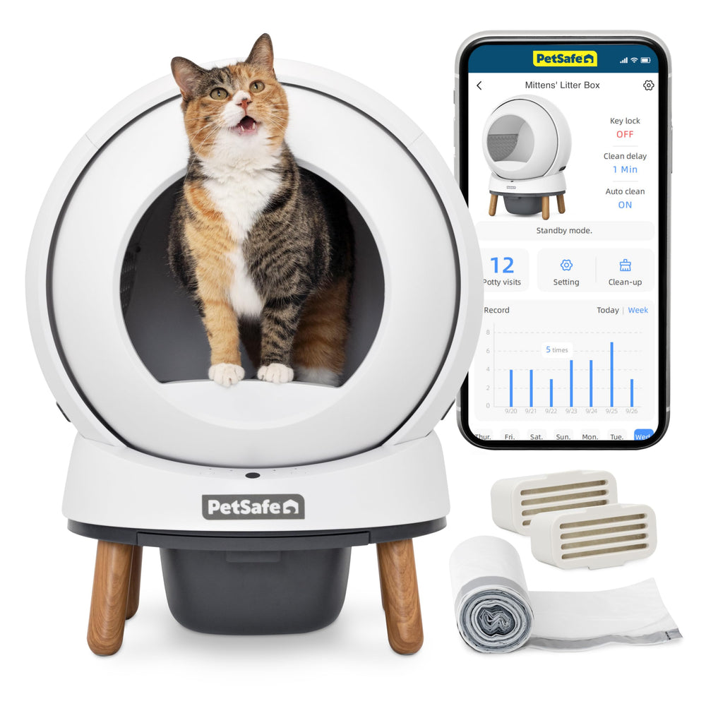 PetSafe ScoopFree SmartSpin litter box with app control for hands-free maintenance.