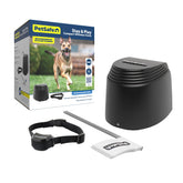 PetSafe stay-and-play compact fence transmitter shows quick wireless setup for safe containment