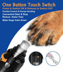 Petsaunter dog nail grinder with touch-switch for precise control