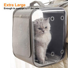 Petseek cat backpack carrier top view demonstrates breathable ventilation.