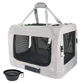 Petseek Extra Large Cat Carrier Soft Sided exterior grey shows spacious design for multi-cat trips