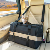 PETSFIT cat car carrier under-seat design supports airline travel and easy cabin access.