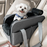 Petsfit center-console dog car seat offers secure travel in compact spaces.
