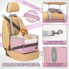 Petsfit car seat with adjustable straps enables secure installation in any vehicle.