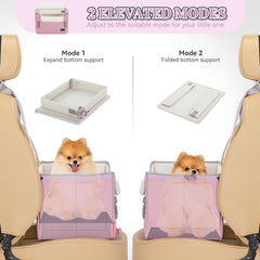 Petsfit dog car seat in front-seat setup for easy access during drive.