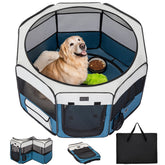 Petsfit dog playpen assembly setup demonstrates quick, tool-free setup for on-the-go spaces.