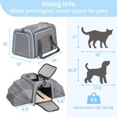 Petsfit expandable cat carrier extended with roomy interior