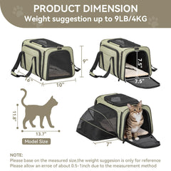 Petsfit expandable small cat carrier window for better visibility