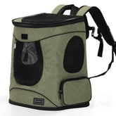 Petsfit Pet Backpack Carrier front view highlighting roomy space for small pets