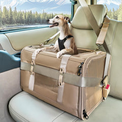 Petsfit 19x12x12 carrier top opening facilitates easy pet checks during travel.
