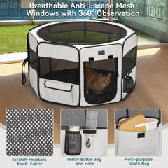 Petsfit portable dog playpen escape-proof hexagonal design for stability