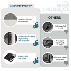 Petsfit portable dog playpen panoramic roof for ventilation