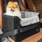 PETSFIT small dog car seat in glossy black for secure travel and comfort