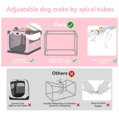Petsfit travel dog crate cover tension highlights adjustable snug fit for safety and durability.