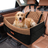 PetsHome dog car seat elevated view improves mood and calm during rides.