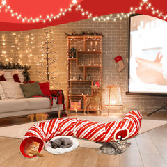 Petsinurarea oxford fabric scratch-resistant tunnel stays durable and easy to clean.