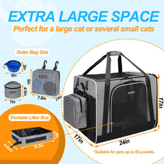 Petskd collapsible carrier folds for easy storage and transport.