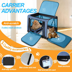 Petskd cat carrier folded storage pocket for compact organization