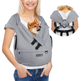 Petskd dog carrier sling with adjustable strap for comfortable hands-free walks.