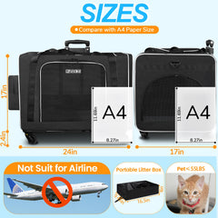 Petskd carrier folded flat with pockets for space-saving storage.