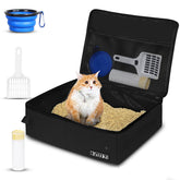 Petskd portable cat travel litter box with lid demonstrates compact travel-ready design