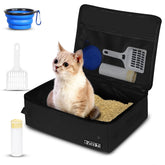 Petskd portable cat travel litter box with lid offers a spacious interior for travel.