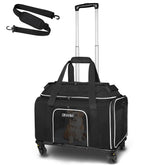 Petskd top-expandable pet carrier on wheels for easy travel with luggage-style handle