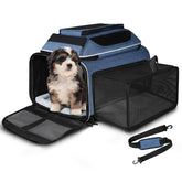 Petskd top-view blue carrier ideal for under-seat cabin travel.