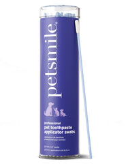 Petsmile applicator swabs with a 6.5-inch wand to reach hard-to-reach teeth.