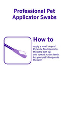 Petsmile applicator swabs applying toothpaste around molars for precise coverage.