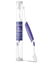Petsmile professional toothbrush angled-head cleans debris and bacteria for healthier gums.