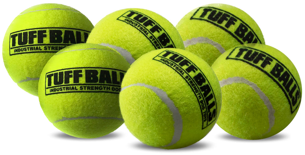 PetSport Yellow Tuff Ball in medium size with durable bounce for fetch.
