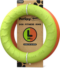PetSpy dog ring toy large flying disc for long-range fetch training.