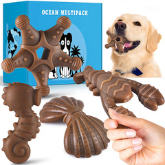 PETSTA Tough Dog Toy starfish design enhances engagement for aggressive chewers during playtime